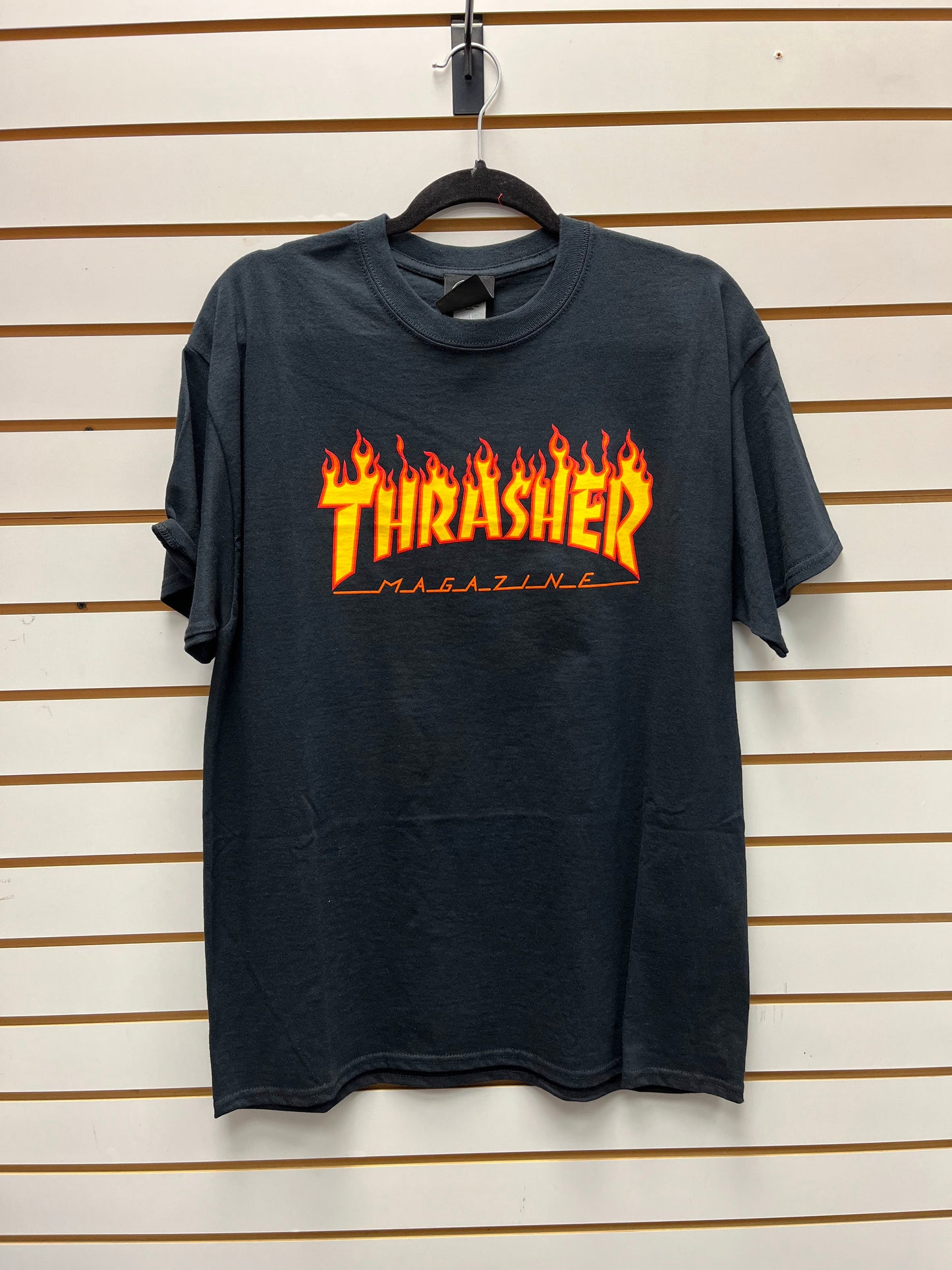 Thrasher Flame SS Black Large