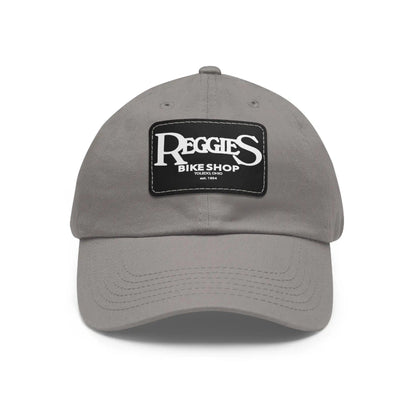 Leather Patch Dad Hat - Reggies Bike Shop Baseball Cap Printify