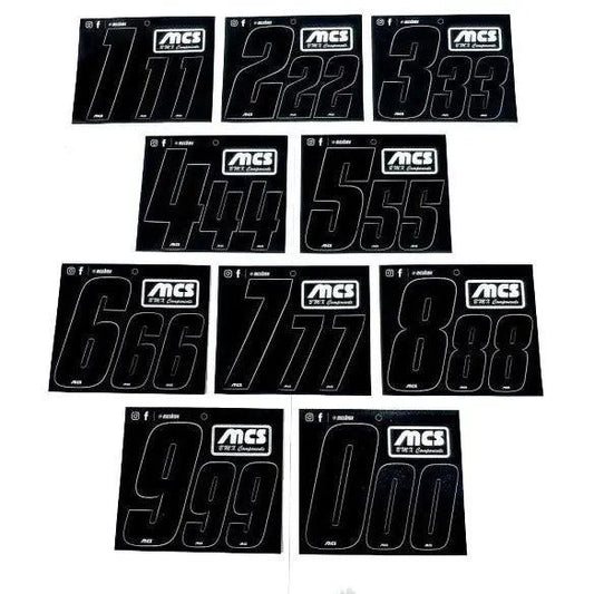 MCS 3" Numberplate & 2" Sideplate Complete Number Kit - Reggies BMX