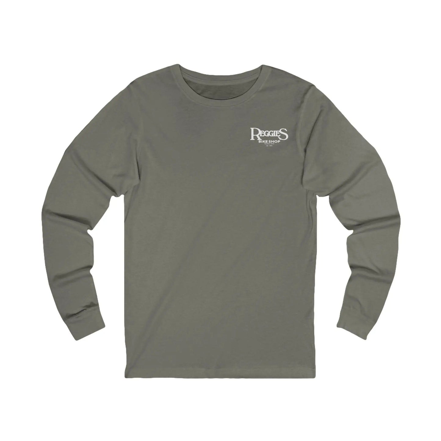 Reggies Bike Shop  Adult Jersey Long Sleeve Tee Printify