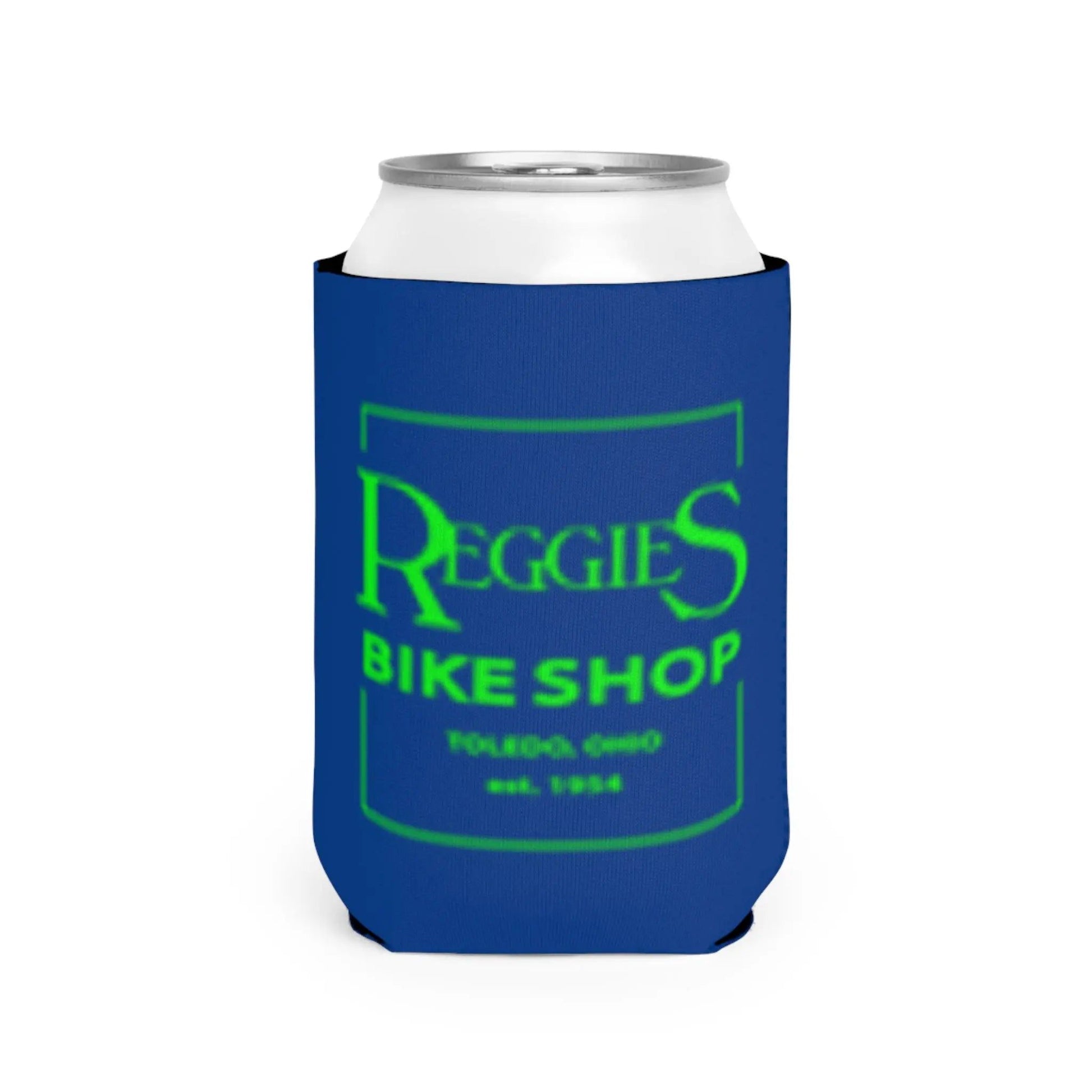 Reggies Bike Shop Can Cooler Sleeve Printify