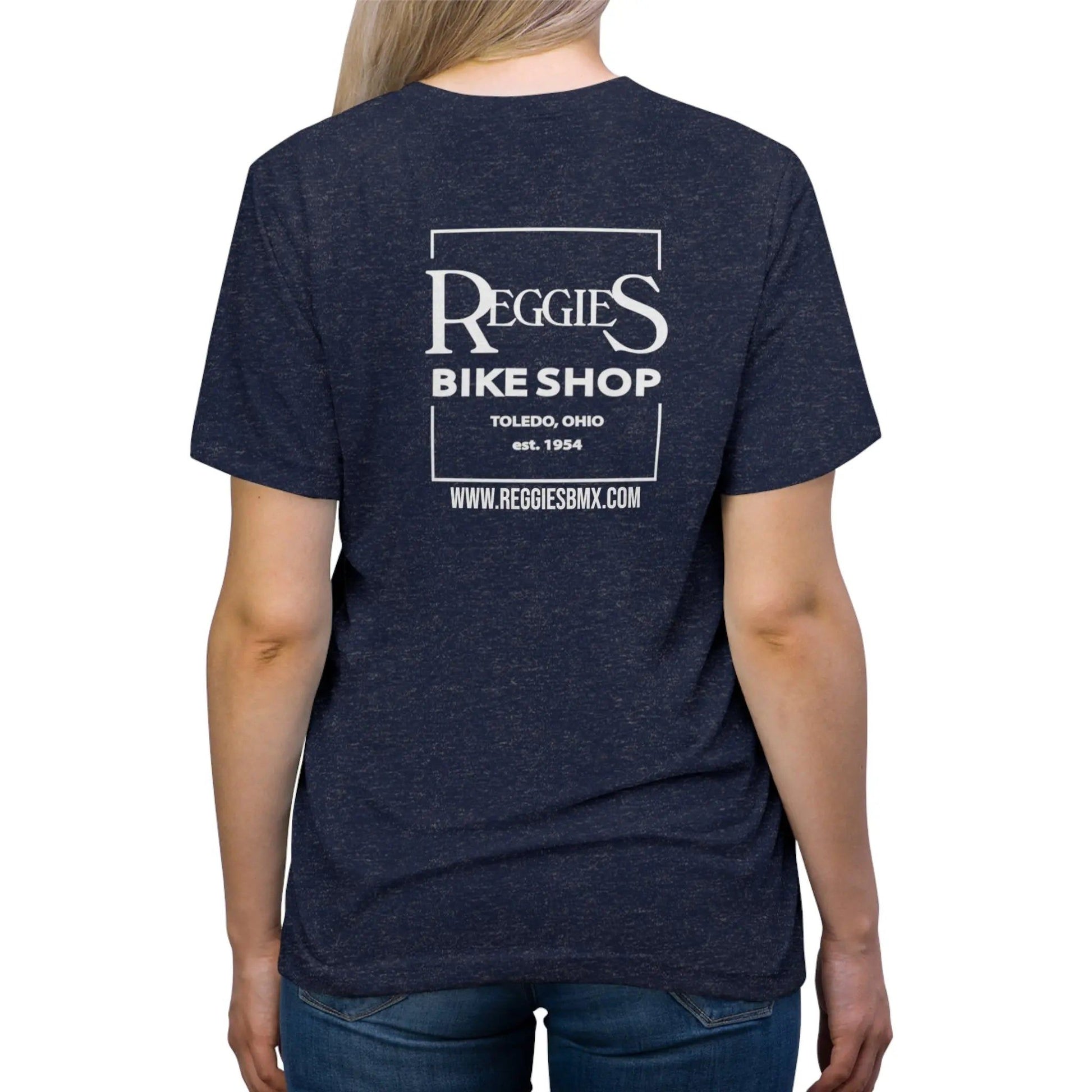 Reggies Square Logo Back T-Shirt Short Sleeve Adult Printify