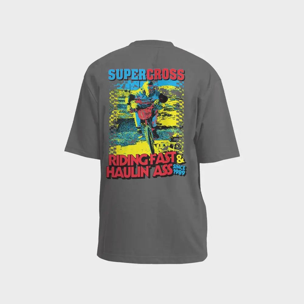 Supercross BMX Shirt Riding Fast and Haul Ass Short Sleeve T-Shirt - Reggies BMX