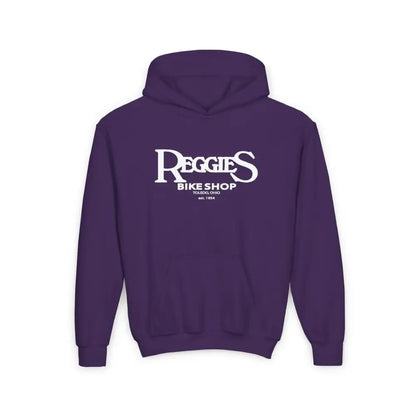 Reggies Bike Shop Youth Heavy Blend Hoodie Printify