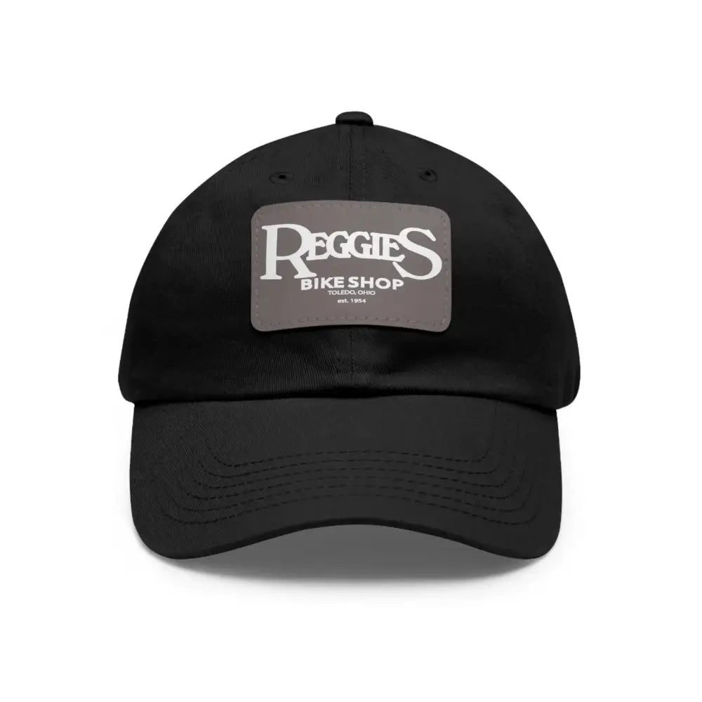 Leather Patch Dad Hat - Reggies Bike Shop Baseball Cap Printify