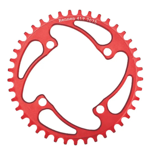 Rennen Non-Threaded Chainring (32T-42T) 4-Bolt 104 BCD Red - Reggies BMX