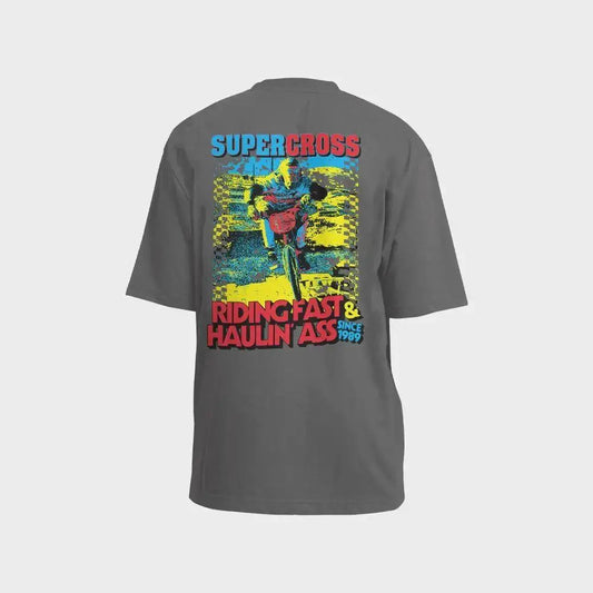 Supercross BMX Shirt Riding Fast and Haul Ass Short Sleeve T-Shirt - Reggies BMX